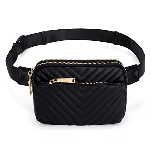 UTO Fanny Pack for Women Men Belt Bag Waterproof Waist Pack Fashion Lightweight Chest Bags with 3 Zip Pockets for Travel Running Hiking Cycling - Image 5