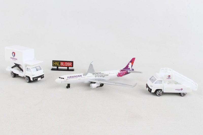 Daron Hawaiian Airlines 12 Piece Playset with Die-Cast Metal Model Airplane with Plastic Parts, Cars and Transportation Toys for Kids Ages 3+ - Image 4