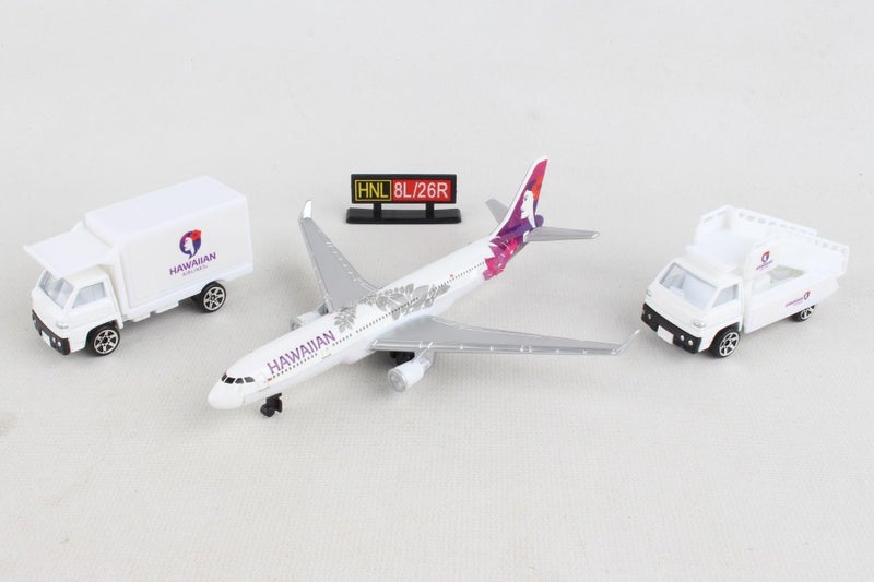 Daron Hawaiian Airlines 12 Piece Playset with Die-Cast Metal Model Airplane with Plastic Parts, Cars and Transportation Toys for Kids Ages 3+ - Image 5