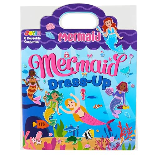 JOYIN Mermaid DressUp Reusable Sticker Book for Toddlers 3D Sticker Book for Kids 3 4 5 Travel Essentials Airplane Activity Toys Crafts Gifts Birthday Gifts - Image 1