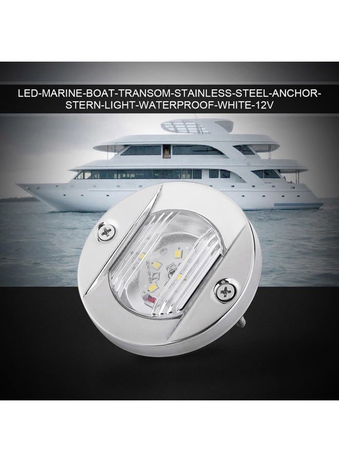 EVGATSAUTO Marine Boat Transom LED,12V Marine Boat Transom White LED Stainless Steel Anchor Stern Navigation Light Transom Mount Stern Anchor Lights Flush Mount - Image 2