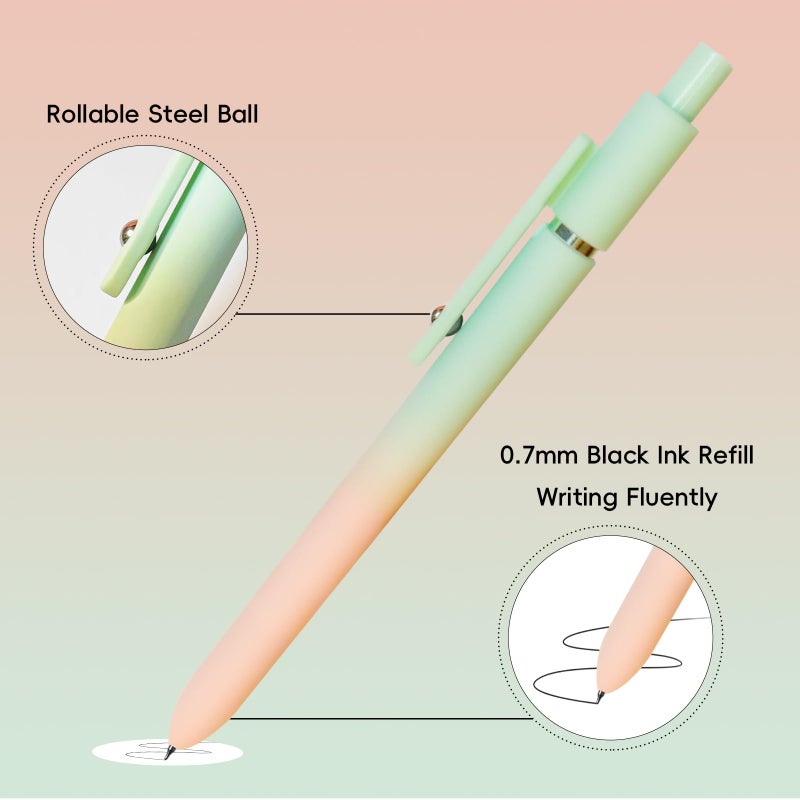 YOXMJDB Gel Pens, 5 Pcs Medium Point Smooth Writing Pens Cute Pens for Women, High-End Series 0.7mm Black Ink Pens for Journaling Note Taking, School Office Supplies (5 Pcs Gradient Morandi) - Image 3