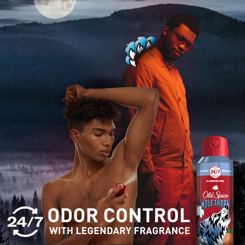 Old Spice Aluminum Free Body Spray for Men, 24/7 Odor Protection, 24/7 Lasting Fragnance & Freshness, Cologne Quality Scent, Wolfthorn with Sweet Citrus Scent, 5.1 oz (Pack of 3) - Image 3