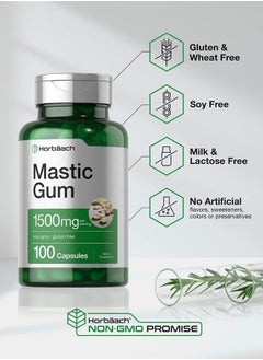 Horbaach Mastic Gum Capsules 1500mg 100 Count | Non-GMO & Gluten Free  - Image 4