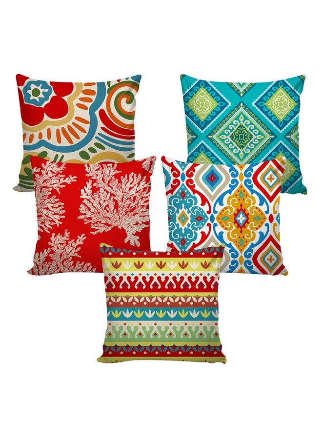 AEROHAVEN Decorative Hand Made Jute Throw Pillow Cushion Covers - CC-173 - Set of 5, (Multicolor, 12 x 12 Inch) - Image 2