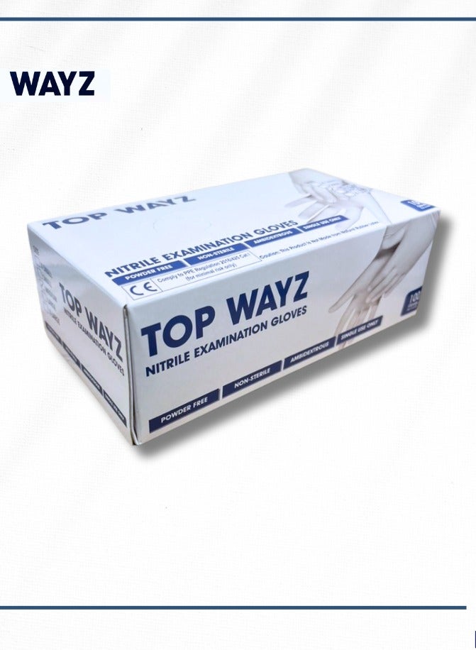 Nitrile Examination Gloves Powder Free Size: SMALL - Image 2