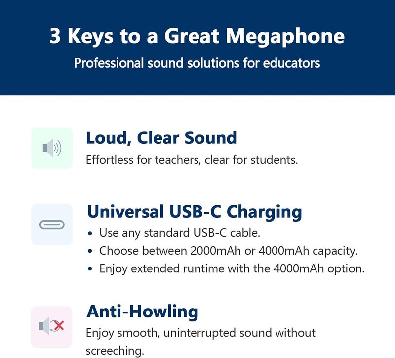 Norwii Voice Amplifier with Wired Microphone Headset for Teachers and Outdoor Lectures, USB-C Rechargeable, 4000mAh, White - Image 2
