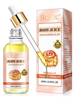 IKZEE 60ml Body Juice Oil Cinnamon Bun Hand Crafted Body Oil for Women Nourishing Hydrating & Moisturizing for All Skin Types with Natural Oils 100% Pure Natural Essence Body Juice Oil  - Image 1