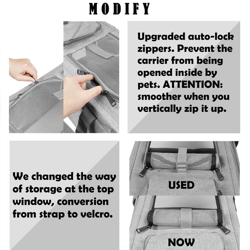 GAPZER Pet Carrier for Large Cats, Soft-Sided Cat Carrier for Medium Big Cats and Puppy up to 20lbs, Washable Dog Carrier Privacy Protection for Home Outdoor Travel - Image 3