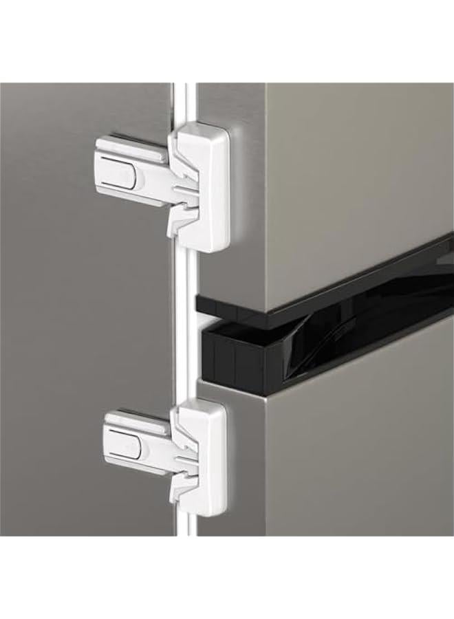 2 Pack Refrigerator Fridge Freezer Door Lock for Kids and Aging Seals, Baby Proofing Cabinets, Cabinet Locks for Baby, Child Proof Refrigerator Latch Lock to Keep Door Closed, No Tools Required, Whi - Image 1