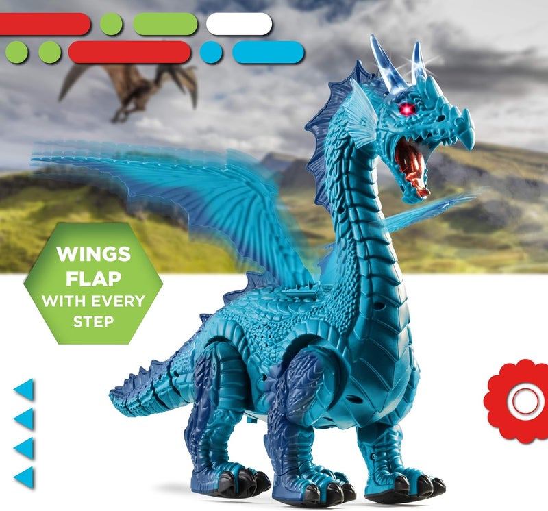 Discovery Frost-Breathing RC Dragon with Smoke Breath, Walking, Wing Flapping, Realistic Roaring Sounds| Light-Up Large Dinosaur Toy| Remote Control Robot Dino Mythical Creature|Kids Boys Gift| Age 6+ - Image 4