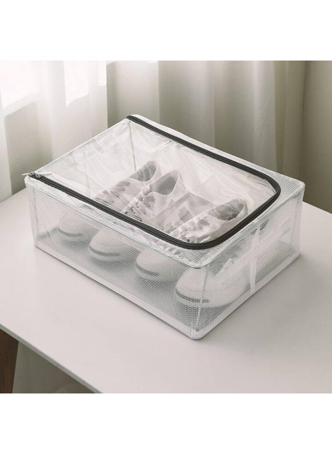 A foldable shoe organizer for under-bed storage with a transparent cover and metal legs to protect shoes from dust and moisture, and to organize your home in a practical and stylish way. - Image 3