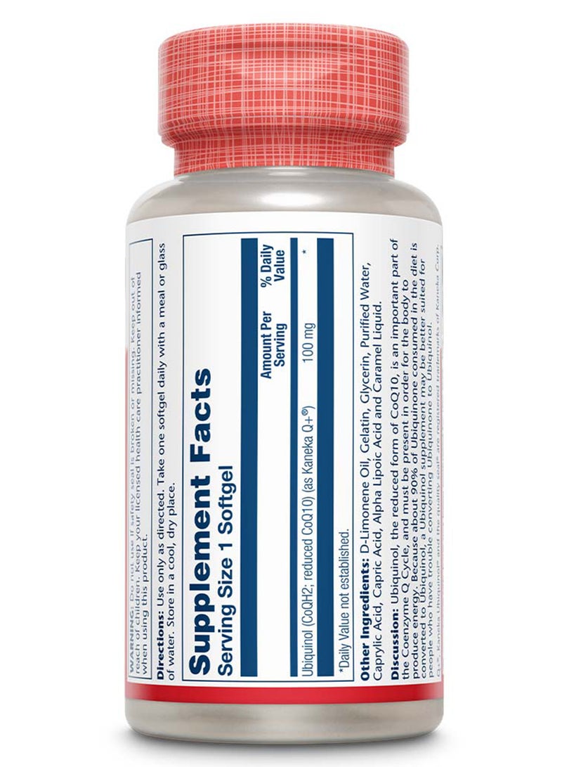 SOLARAY Ubiquinol CoQ-10 100 mg Softgel 30's - Image 2