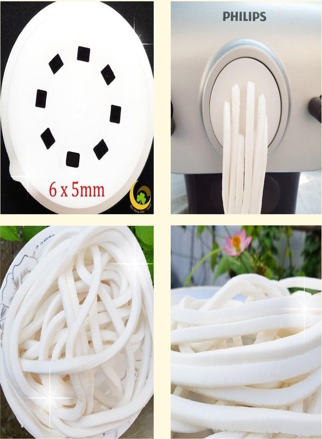PASTADISC Udon Noodles Shape Disc Fit For Philips Automatic Pasta & Noodle Maker, Disc Compatible With Philips Pasta Maker Attachment Kitchen Appliance Maker Accessory (Udon Noodles4x3mm) (D19, 6x5mm) - Image 2