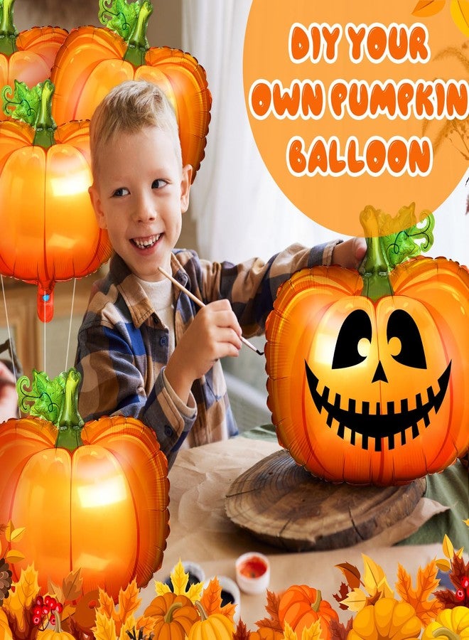 هونغداو مجموعة بالونات اليقطين من هونغداو، 12 قطعة، بالونات فويل كبيرة لتزيين حفلات عيد الشكر، وحفلات استقبال المولود، وأعياد الميلاد، وموسم حصاد الخريف، ومستلزمات حفلات عيد الشكر (كلاسيكية) - Image 4