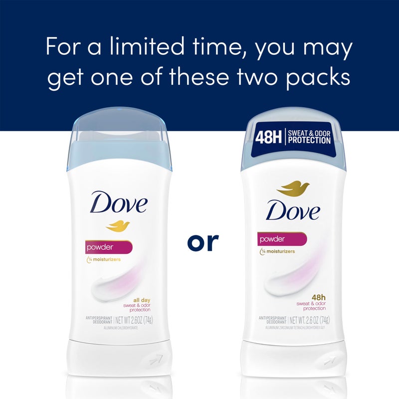 Dove Invisible Solid Antiperspirant Deodorant Stick for Women, Powder, For All Day Underarm Sweat & Odor Protection 2.6 oz, 6 Count - Image 3