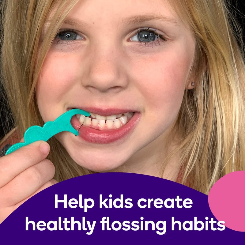 BURST Kids Flossers (90 Count/1 Pack) | Strawberry Aroma | Toddler Dental Flossable Picks with Ergonomic Design | No-Slip Grip | Smiley Face and Fun Colors - Image 3