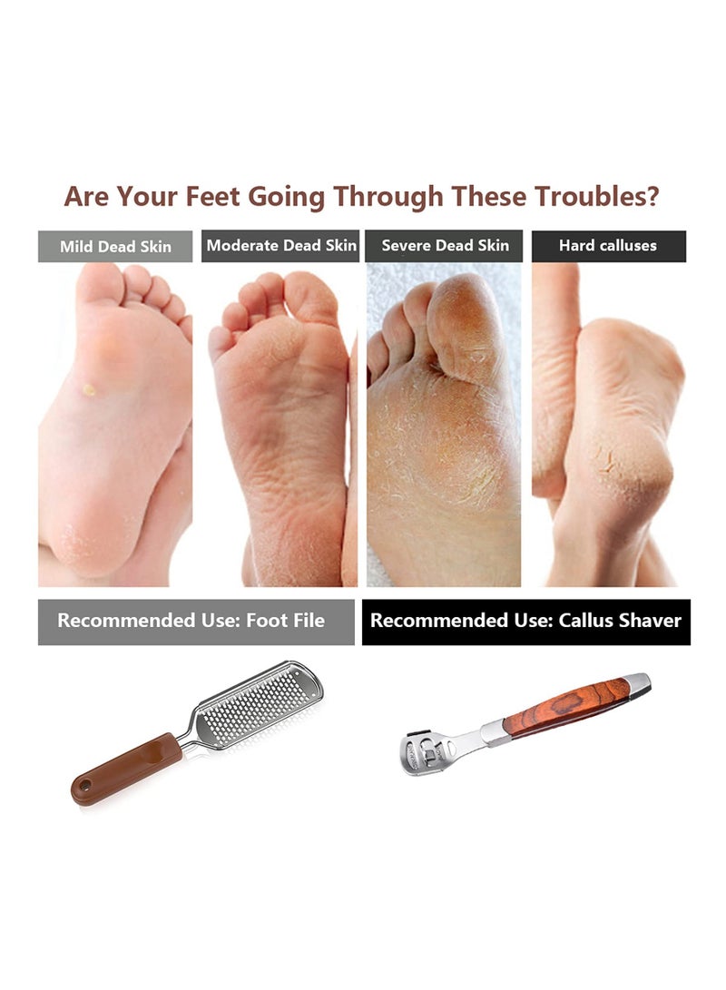 Colossal Foot Rasp & Wood Handle Callus Shaver (10 Replacement & 1 Foot File Heads), Pedicure Foot File Kit, Heel Scraper For Feet, Foot File Callus Remover Foot Care to Remove Hard Skin - Image 4