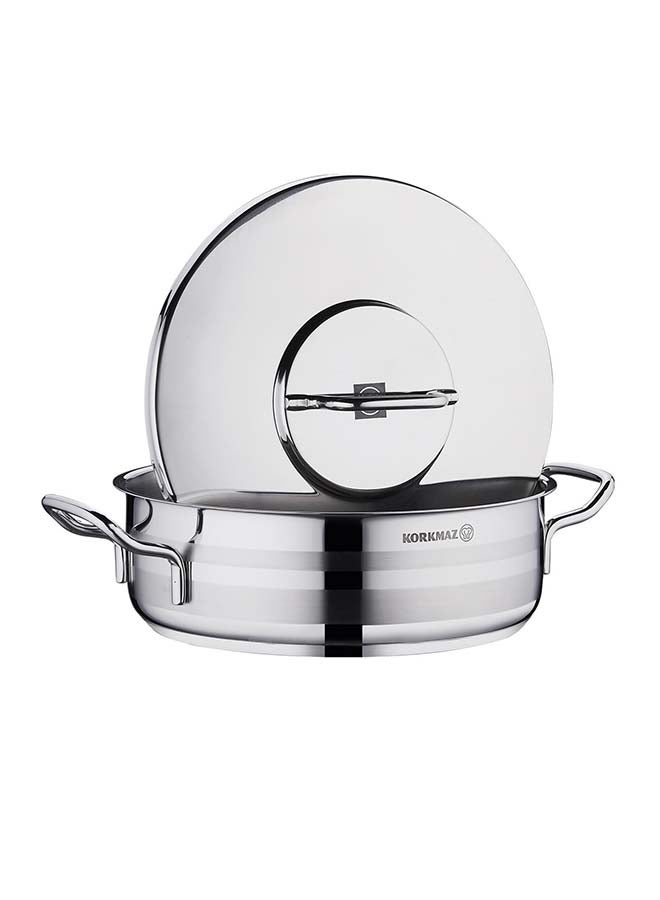 Korkmaz Astra2 Low Casserole 32x13 cm / 10.25 L |Induction Base Satinless Steel Pot | Dishwasher Safe Stock Pot - KA2038 - Image 2