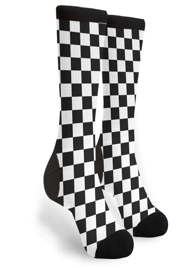 Checkerboard Chess Board Crew Socks Fun Novelty Socks
