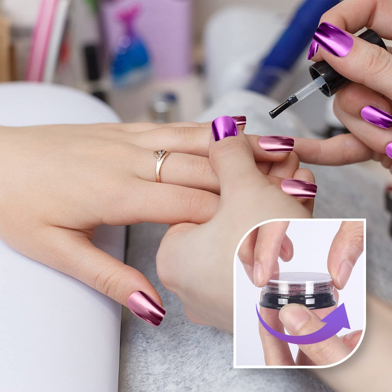 Artdone 16 Jars Chrome Nail Powder Nail Art Fimo Striping Tape Lines Decoration Metallic Mirror Effect Holographic Aurora Chameleon Pigment Powder 1g/Jar Pearl for Resin Craft & Nail Art - Image 4