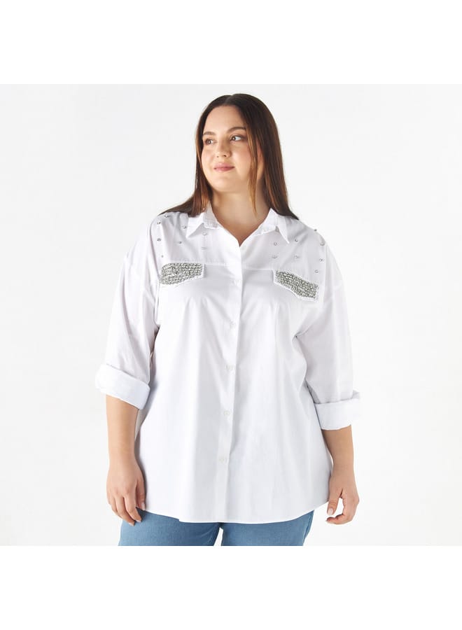 2Xtremz 2Xtremz Embellished Shirt with Long Sleeves  - Image 1