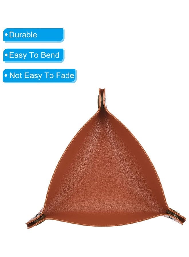 3 PCS 6" Leather Valet Tray, Leather Catchall Holder Foldable Decorative Tray Storage Organizer For Travel Engagement Gifts Watches Jewelry Necklaces Bracelets Storage - Image 3