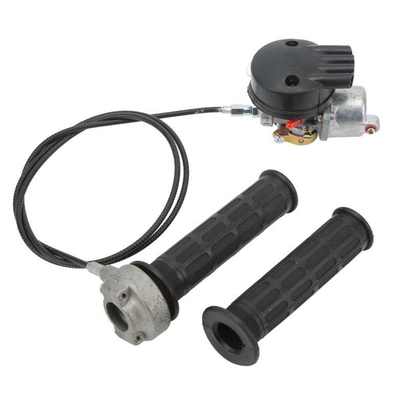 Carburetor Throttle Handle Bar Anti-Slip Grip Cable for 49cc 60cc 66cc 80cc 2-Stroke Engine Motorized Bicycle - Direct Fit Throttle Control Handlebar for Rainy Days - Image 1