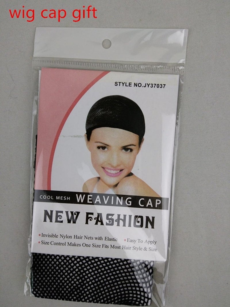 Betonsa Heat Resistant Synthetic Halloween Short Layered Cosplay Wig Gold Free Wig cap … - Image 3