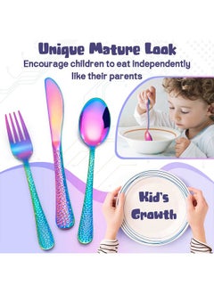 9Piece Toddler Kids Silverware Set Haware Stainless Steel Hammered Flatware Preschooler Eating Utensils Includes 3 Spoons 3 Forks 3 Knives Metal Children Cutlery For Home School Mirror Finished - pzsku/ZCFD11625CE2E32793EF0Z/45/_/1698514251/329f20cc-596b-4248-99a5-b39a6785f2c4