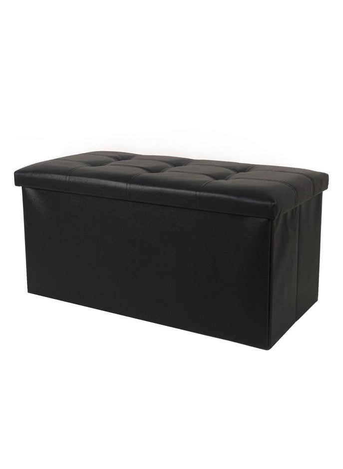 Generic - Storage Ottoman Bench Folding Chest Foot Rest Stool 30 Inches 80L Leather - Image 1