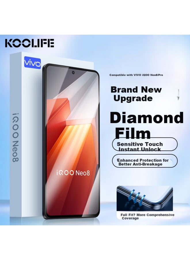 Koolife Tempered Glass Screen Protector For Vivo Iqoo Neo8/Neo8 Pro, Anti-Scratch, Anti-Fingerprint, Ultra Thin, High Definition, Full Coverage Glass Screen Protector