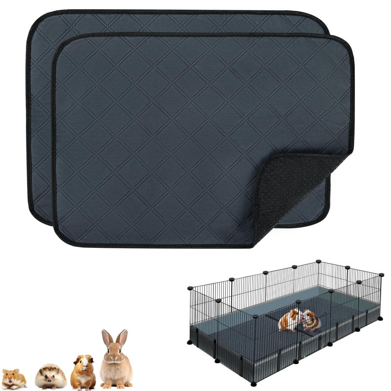 HERCOCCI Guinea Pig Cage Liners Washable Guinea Pig Bedding Super Absorbent Guinea Pig Pee Pads Anti Slip Mat for Rabbit Hamster Rat Chinchilla 2 Pack  196 x 137