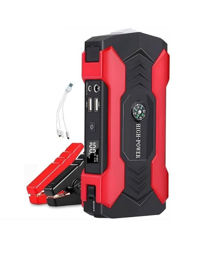 سمارتكس جهاز بدء تشغيل السيارة بالقفز، بطارية 28000 مللي أمبير/ساعة، مقاوم للماء، جهاز بدء تشغيل بالقفز محمول بقوة 200 وات، 12 فولت/1 أمبير، جهاز تعزيز بطارية السيارة في حالات الطوارئ مع وظيفة إضاءة LED - Image 1