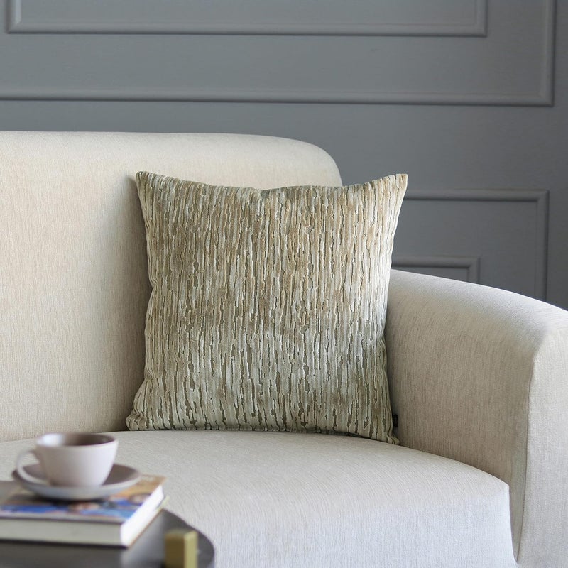 GMF GM Luxury Home Decor Textured Velvet Square Cushion Cover with Zipper Luxurious Soft Decorative Square Pillow Cover for Living Room Bedroom Home Decor Size 18 x 18 - Image 1