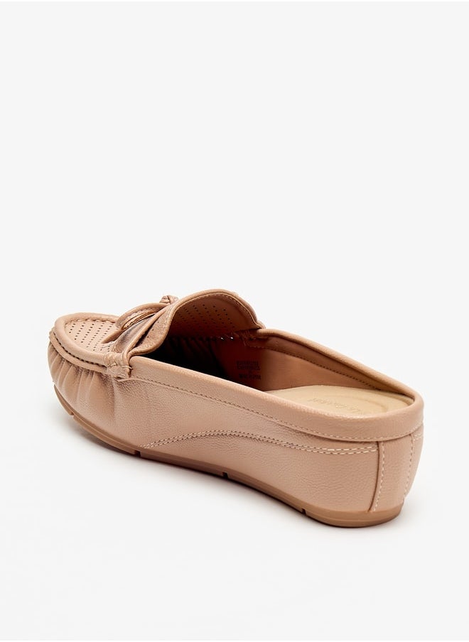 Le Confort Women Laser Cut Slip-On Mules with Bow Detail  - Image 2
