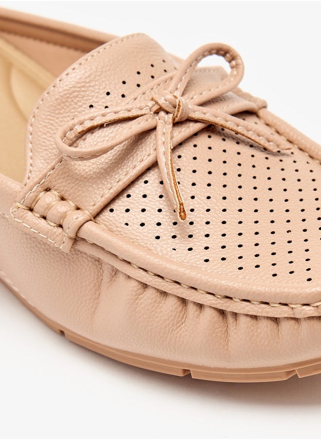 Le Confort Women Laser Cut Slip-On Mules with Bow Detail  - Image 5