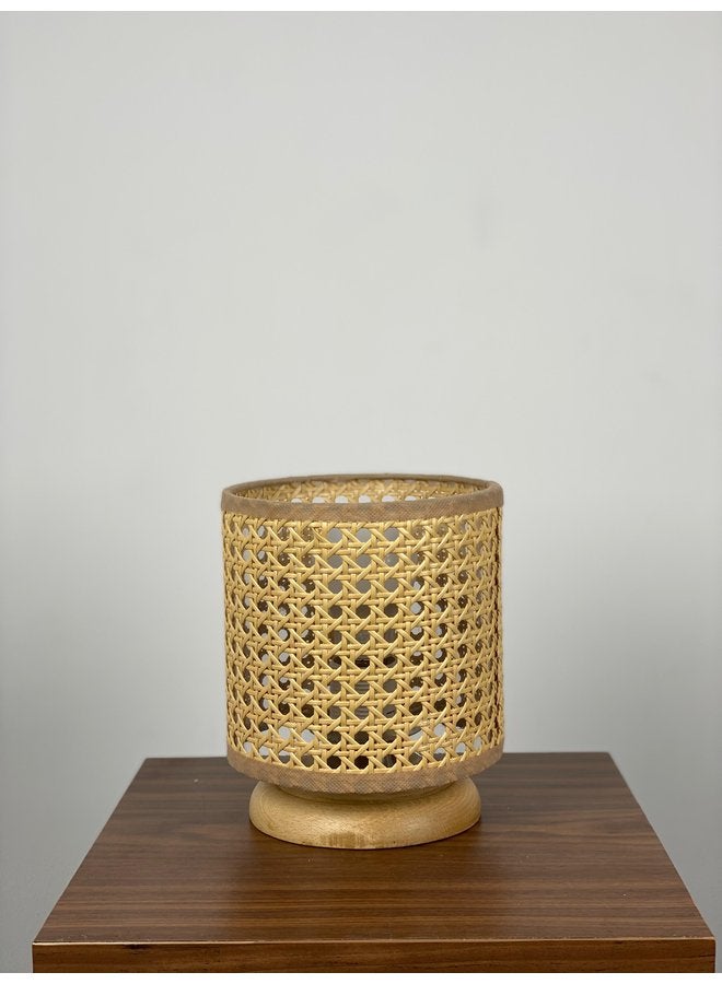 تبس هوم لمب مصباح طاولة بوهو من الراتان والخشب - Image 2