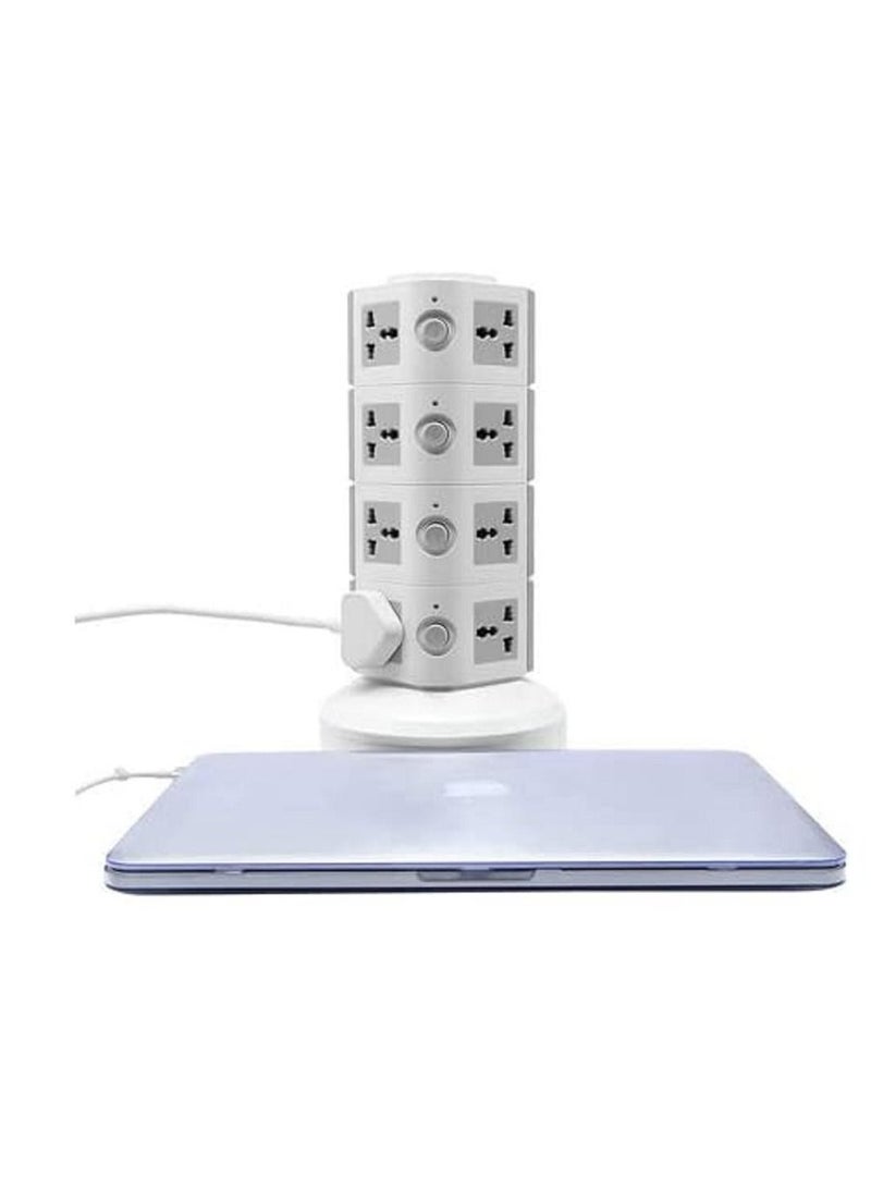 Ntech Universal Vertical Multi Socket (220V) Tower Extension Electrical Outlet Lead with USB Ports 3M Cord and UK-Plug Power Strip Multi Charging Station (4 Layers Multi Plug With USB Port) (4 Port) - Image 5