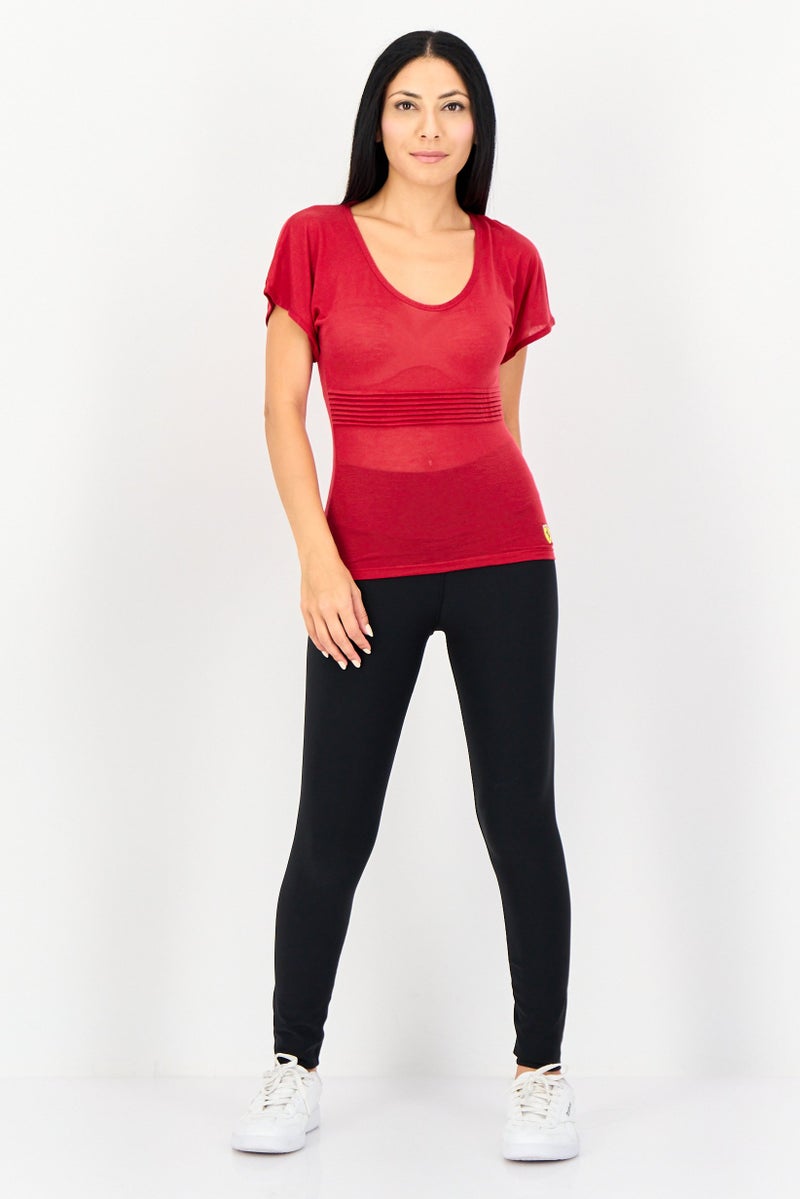 PUMA تي شيرت خارجي قصير الأكمام للنساء من سكوديريا فيراري × بوما، أحمر - Image 3