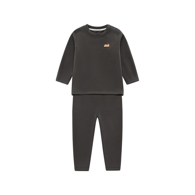 JD Jing Zao Labi Baby Kids Thermal Moisture-Wicking Warm Homewear Set Unisex Autumn Winter Underwear Gray Size 73 - Image 5