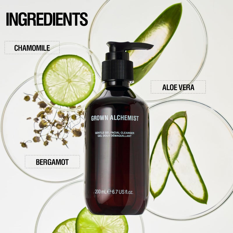 Grown Alchemist Gentle Gel Facial Cleanser (200ml) Natural Face Wash. Hydrating Bergamot & Rosebud Exfoliating with Willow Bark, a Salicylic Acid Alternative. - Image 4