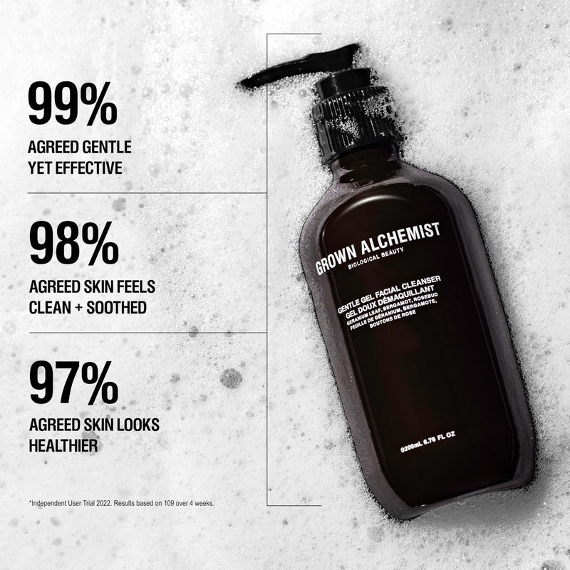 Grown Alchemist Gentle Gel Facial Cleanser (200ml) Natural Face Wash. Hydrating Bergamot & Rosebud Exfoliating with Willow Bark, a Salicylic Acid Alternative. - Image 5
