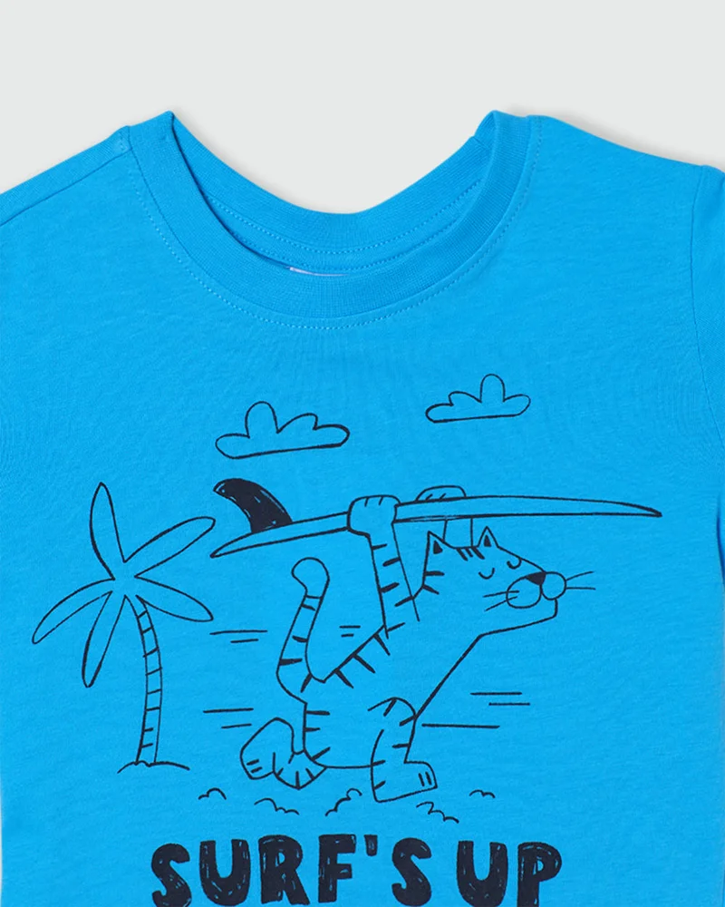 Ovs Boys Ss T-Shirt With Print Swim Cap