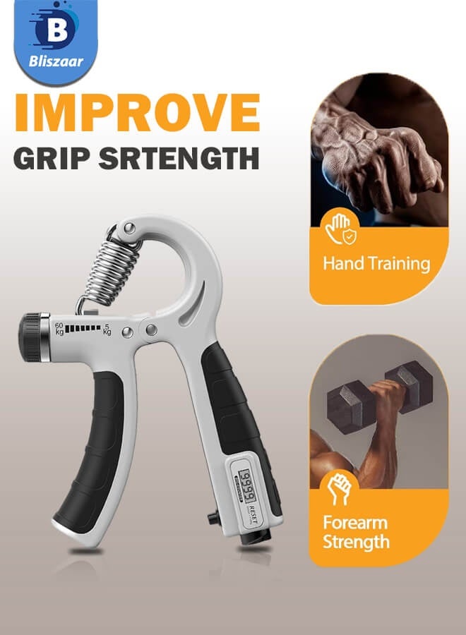 بليزار مقبض يد قابل للتعديل 5-60 كجم - مقوي قبضة يد وساعد محترف - مثالي للرياضيين والتمرين المنزلي وهدية للرجال - Image 2