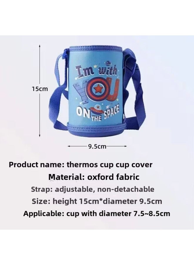 Children's Thermos Cup Cover Universal Thickened Cup Cover Crossbody Portable Rope Anti-fall Protective Cover Insulation Kettle Bag-Color:Thickened And Wear-resistant-sky Blue Bunny-Capacity:Default Items - Image 3