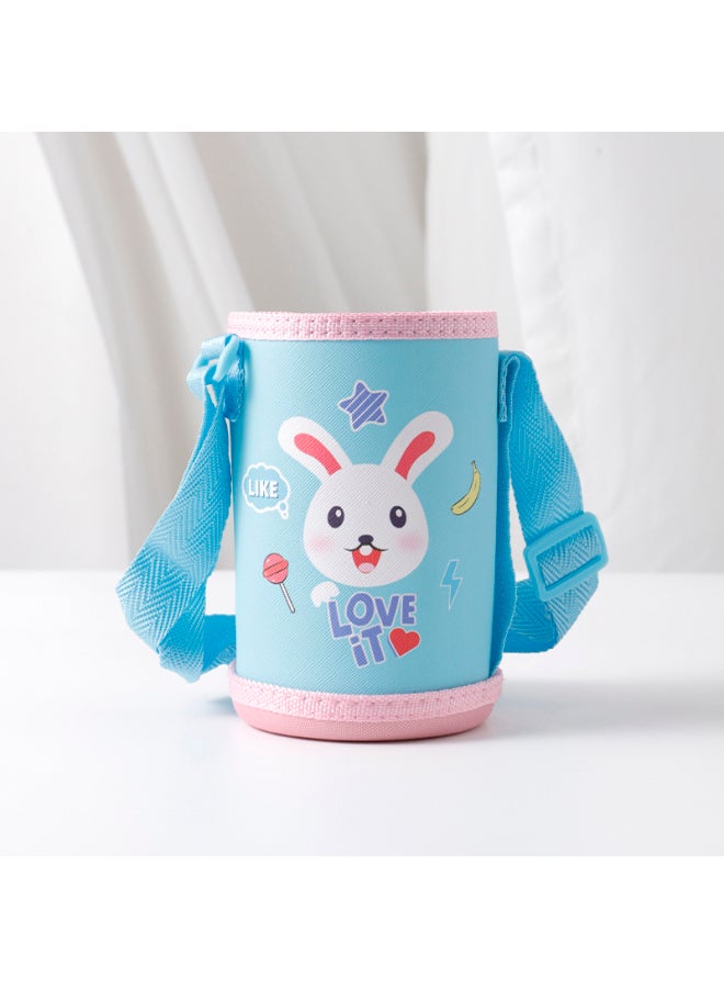 Children's Thermos Cup Cover Universal Thickened Cup Cover Crossbody Portable Rope Anti-fall Protective Cover Insulation Kettle Bag-Color:Thickened And Wear-resistant-sky Blue Bunny-Capacity:Default Items - Image 1