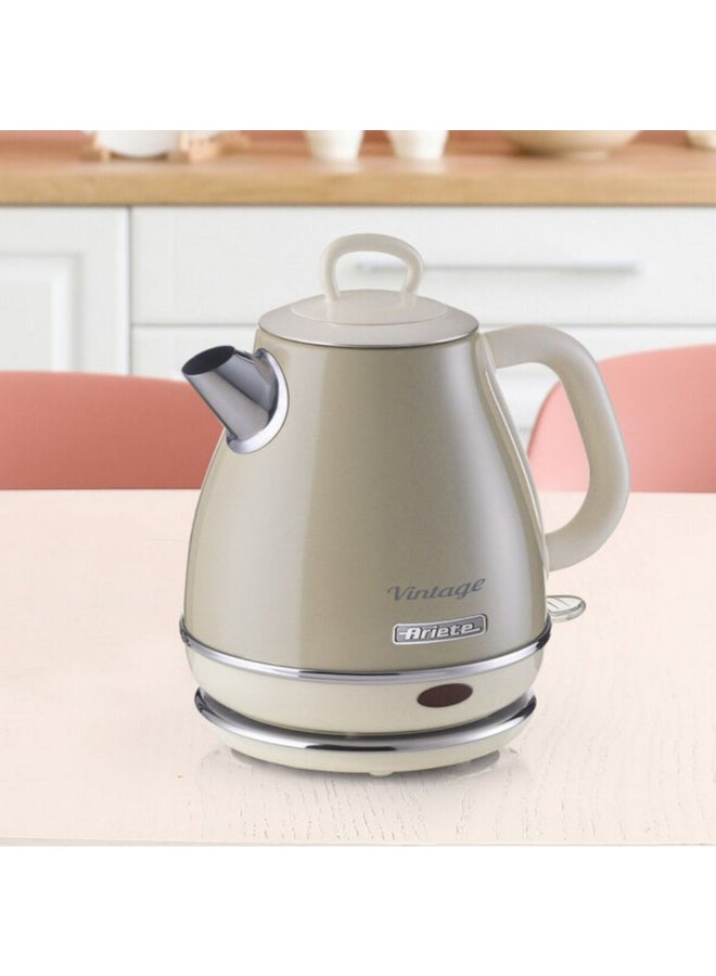 أريتي 1630W Vintage Electric Kettle Beige 1 Liter 00C286803ARAS 1 L 1630 W 00C286803ARAS beige - Image 3