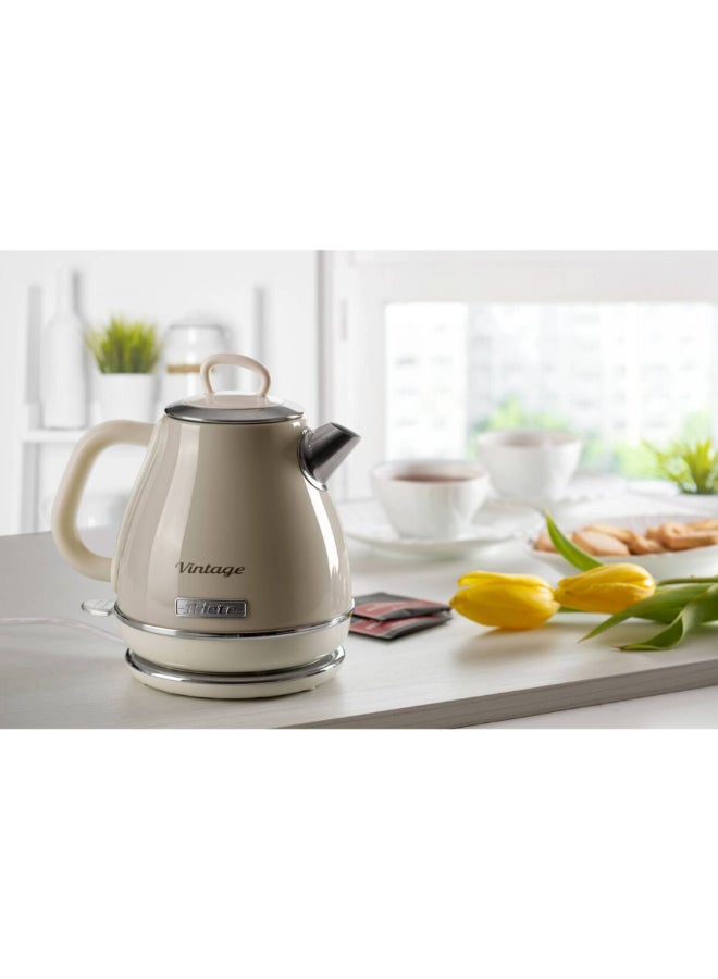 أريتي 1630W Vintage Electric Kettle Beige 1 Liter 00C286803ARAS 1 L 1630 W 00C286803ARAS beige - Image 5
