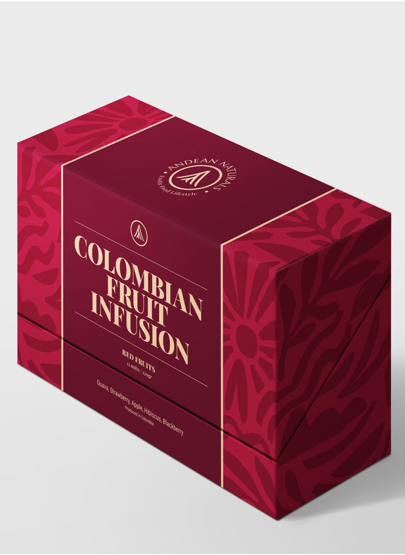 - Raw Natural Organic Tea - Colombian Fruit Infusion - Red Fruits (Guava, Strawberry, Apple, Hibiscus, Blackberry)